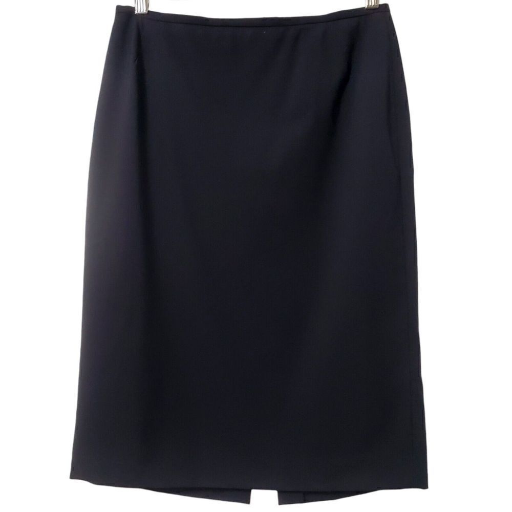 Lafayette 148 New York Womens Wool Blend Straight Skirt Size 2 Stretch Back Slit